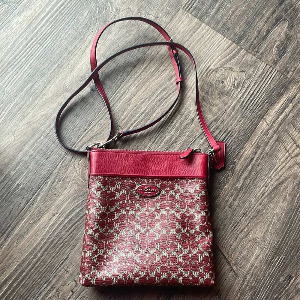 Red Coach crossbody bag